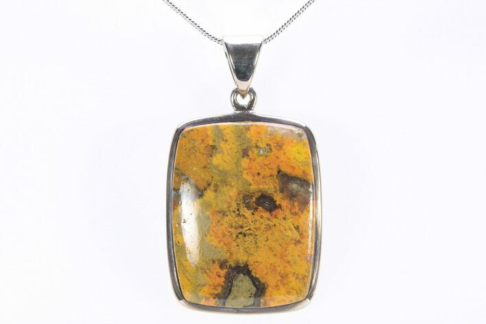 Bumblebee Jasper Pendant (Necklace) - Sterling Silver #240255